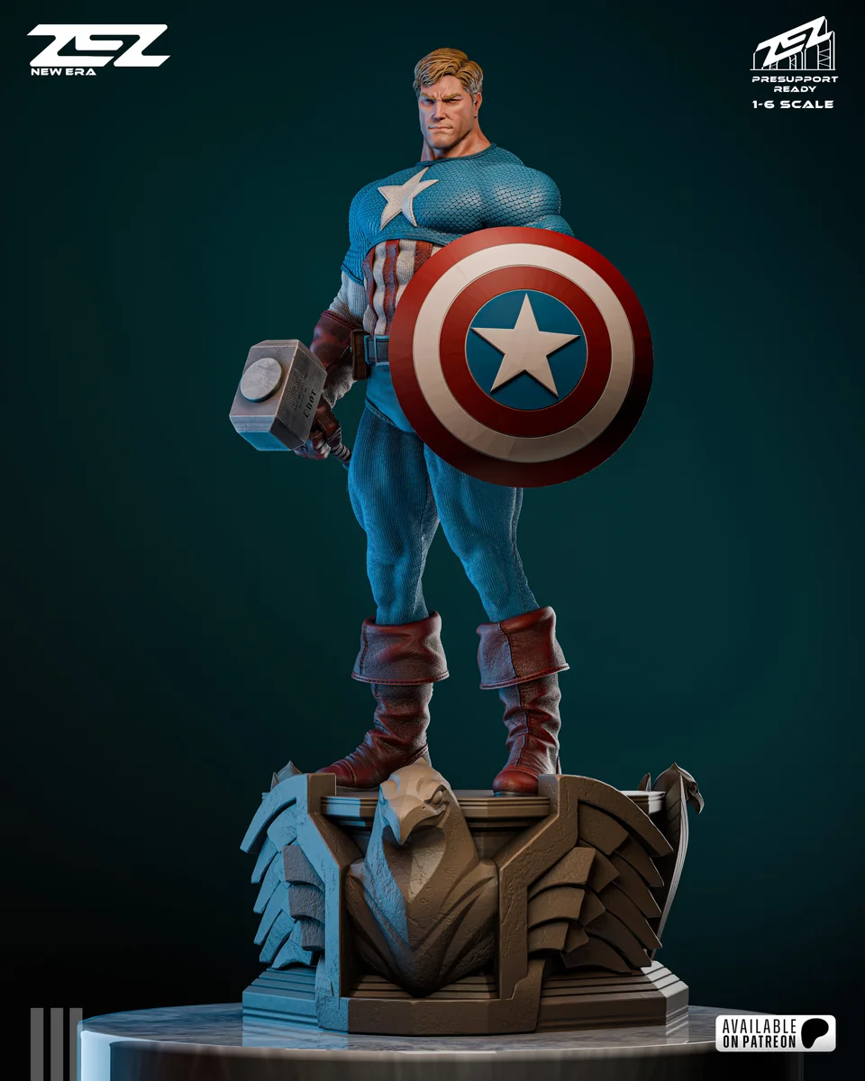 Captain America Museum | Fan Art | 3D Printed Resin Model Garage Kit | *Un-Painted* | ZEZ Studio 6