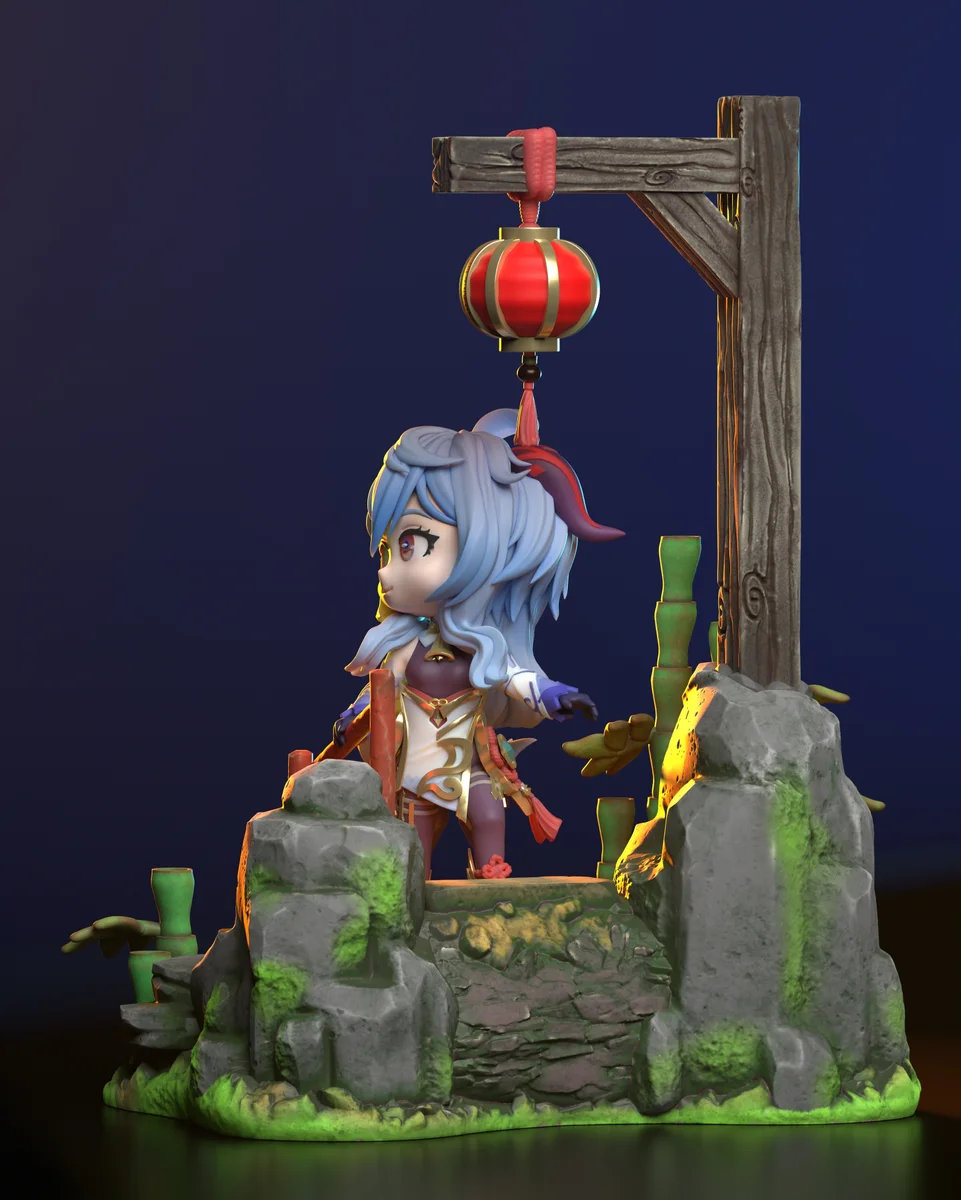 Chibi Ganyu | Fan Art | 3D Printed Resin Model Garage Kit | *Un-Painted* | Chuya Factory 4