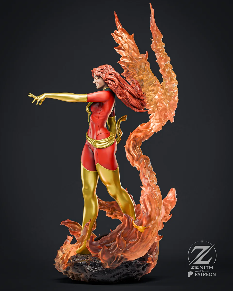 Jean Grey Phoenix | Fan Art | 3D Printed Resin Model Garage Kit | *Un-Painted* | Zenith Studios 4