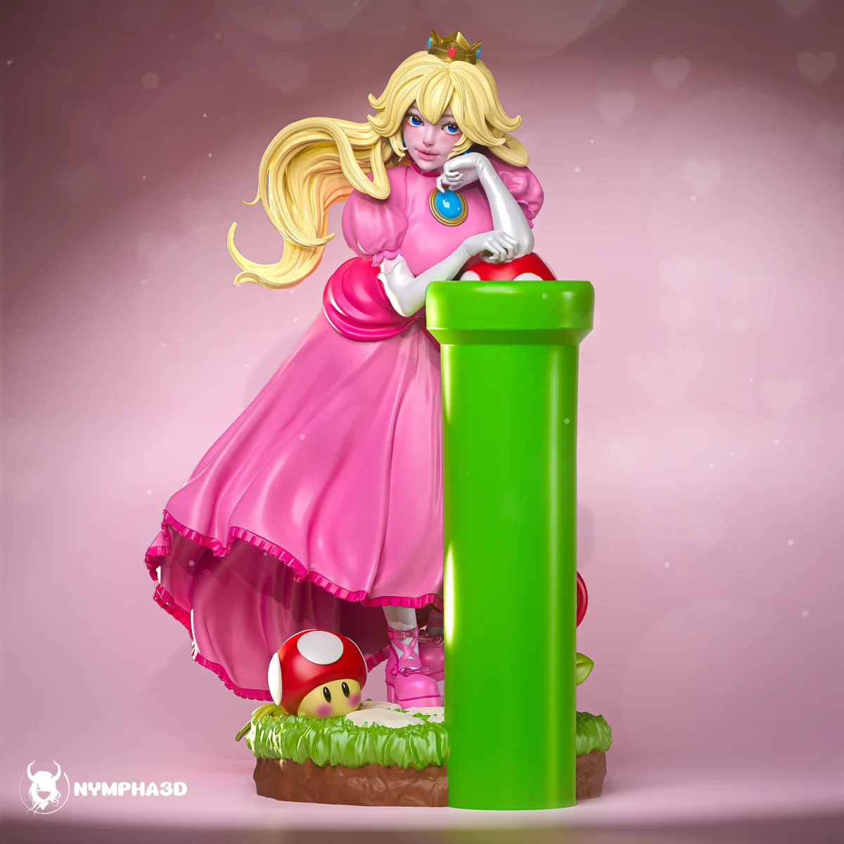 Peach | Fan Art | 3D Printed Resin Model Garage Kit | *Un-Painted* | Nympha3D 4