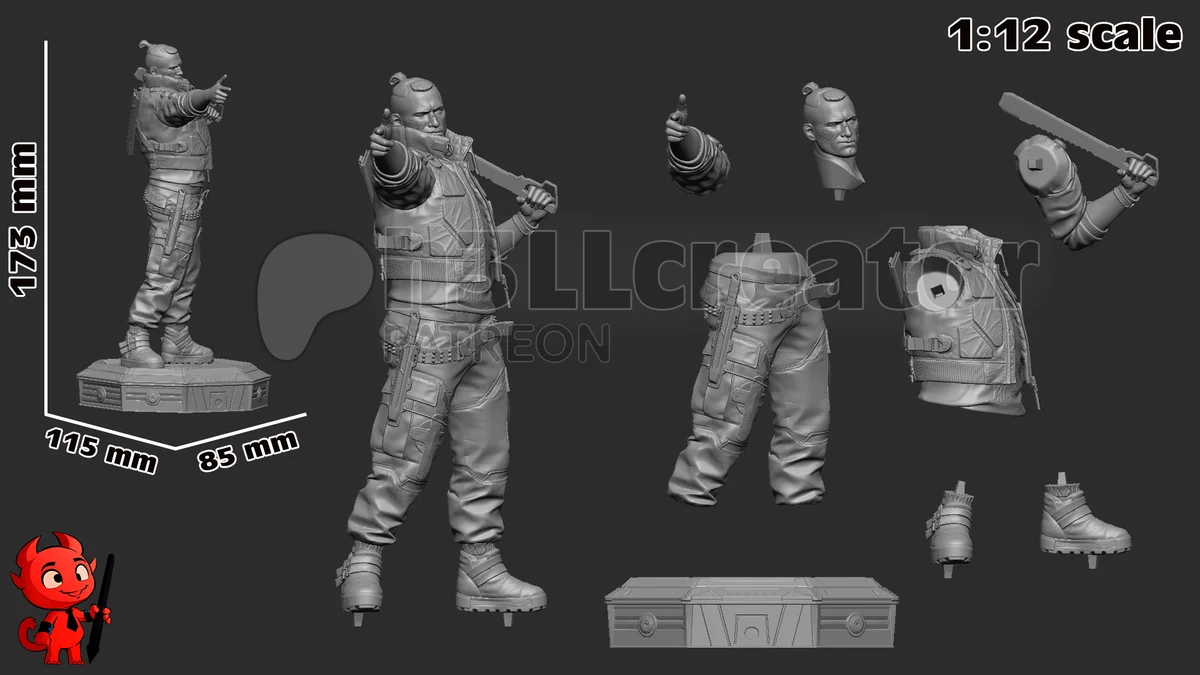 Jackie Welles | Fan Art | 3D Printed Resin Model Garage Kit | *Un-Painted* | H3LL Creator 10