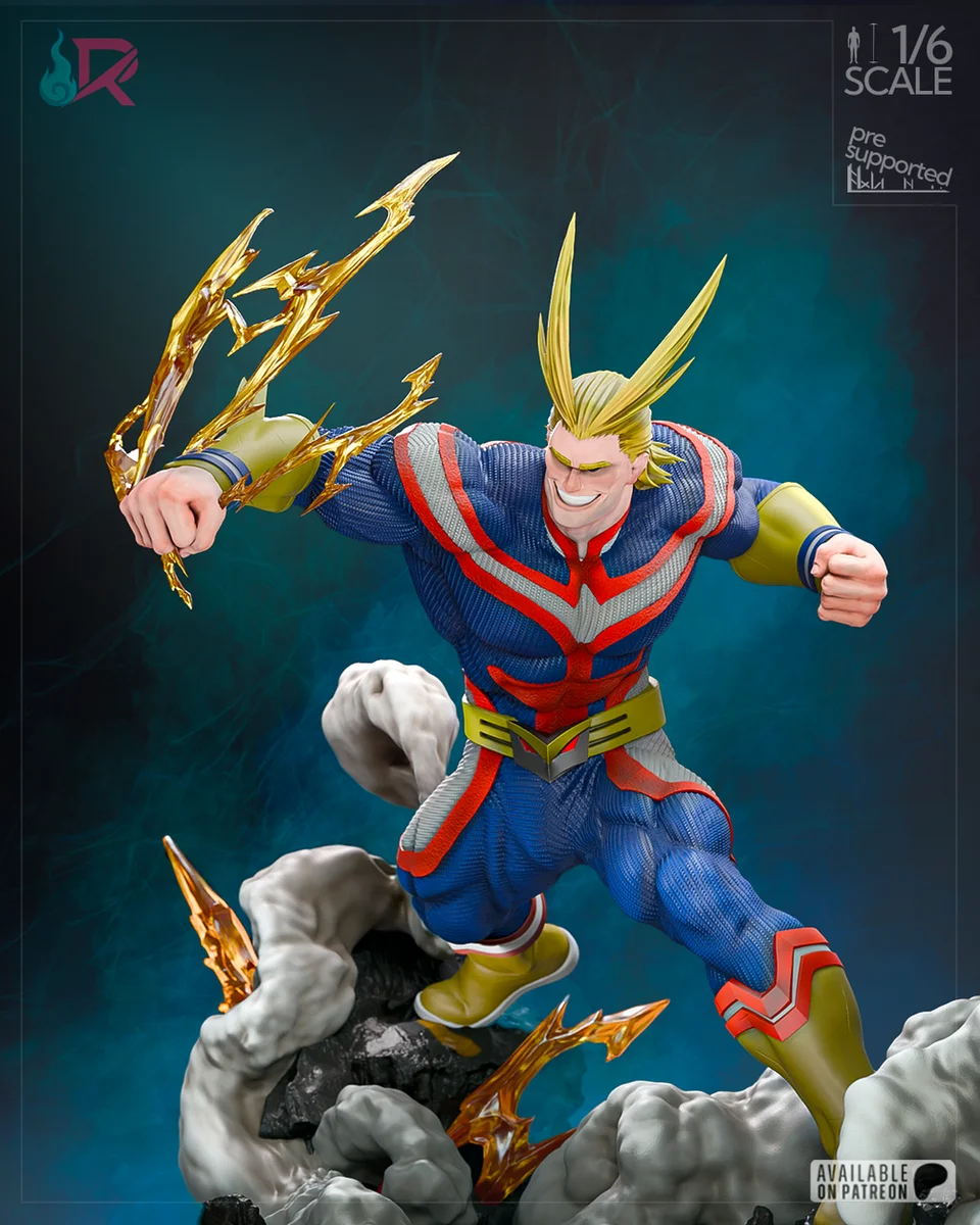 All Might | Fan Art | 3D Printed Resin Model Garage Kit | *Un-Painted* | Rechtag 3