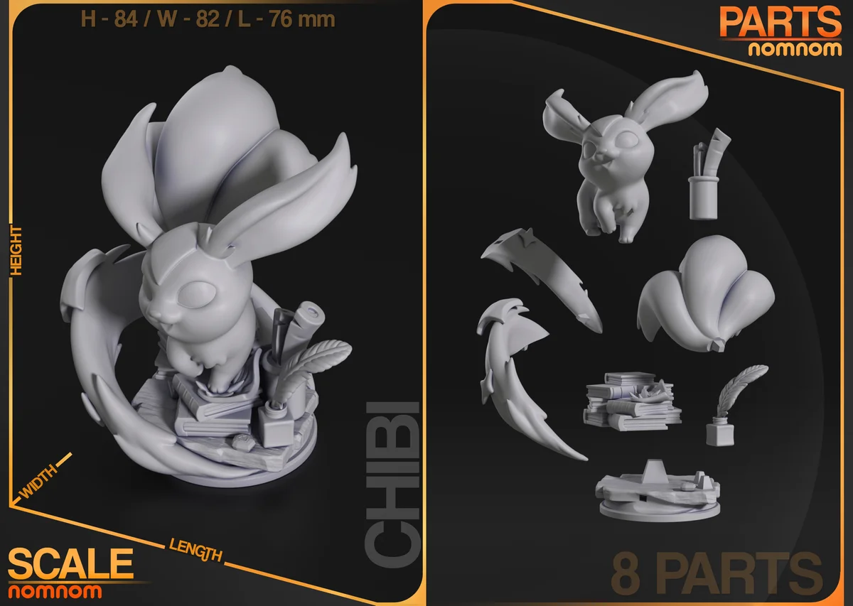 Chibi Carbuncle | Fan Art | 3D Printed Resin Model Garage Kit | *Un-Painted* | Nomnom 7