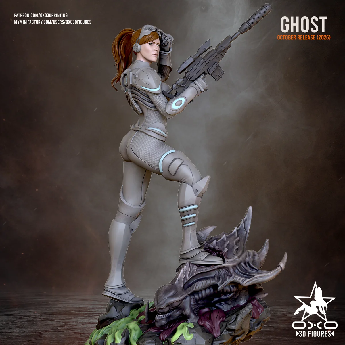 Sarah Kerrigan Ghost | Fan Art | 3D Printed Resin Model Garage Kit | *Un-Painted* | OXO3D 3