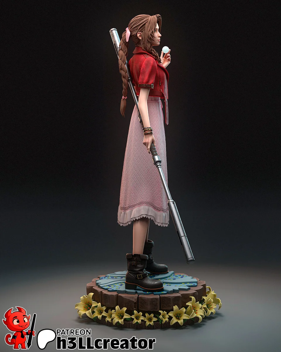 Aerith Gainsborough | Fan Art | 3D Printed Resin Model Garage Kit | *Un-Painted* | H3LL Creator 6