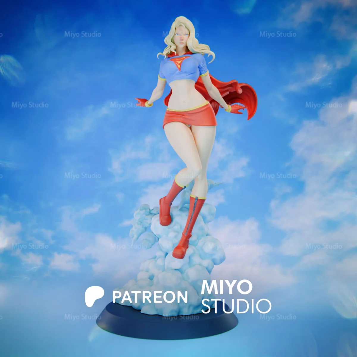 Supergirl | Fan Art | 3D Printed Resin Model Garage Kit | *Un-Painted* | MiyoStudio 3