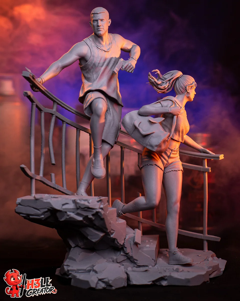 Jason and Lucia | Fan Art | 3D Printed Resin Model Garage Kit | *Un-Painted* | H3LL Creator 12