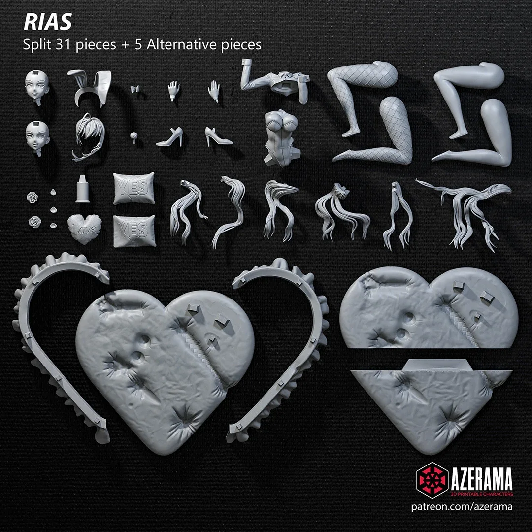 Rias | Fan Art | 3D Printed Resin Model Garage Kit | *Un-Painted* | Azerama 3
