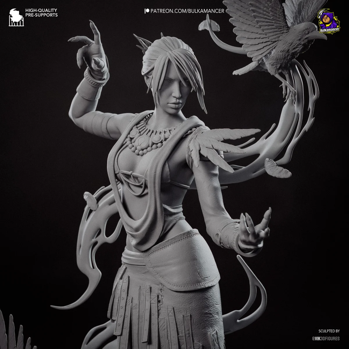 Morrigan | Fan Art | 3D Printed Resin Model Garage Kit | *Un-Painted* | Bulkamancer 13