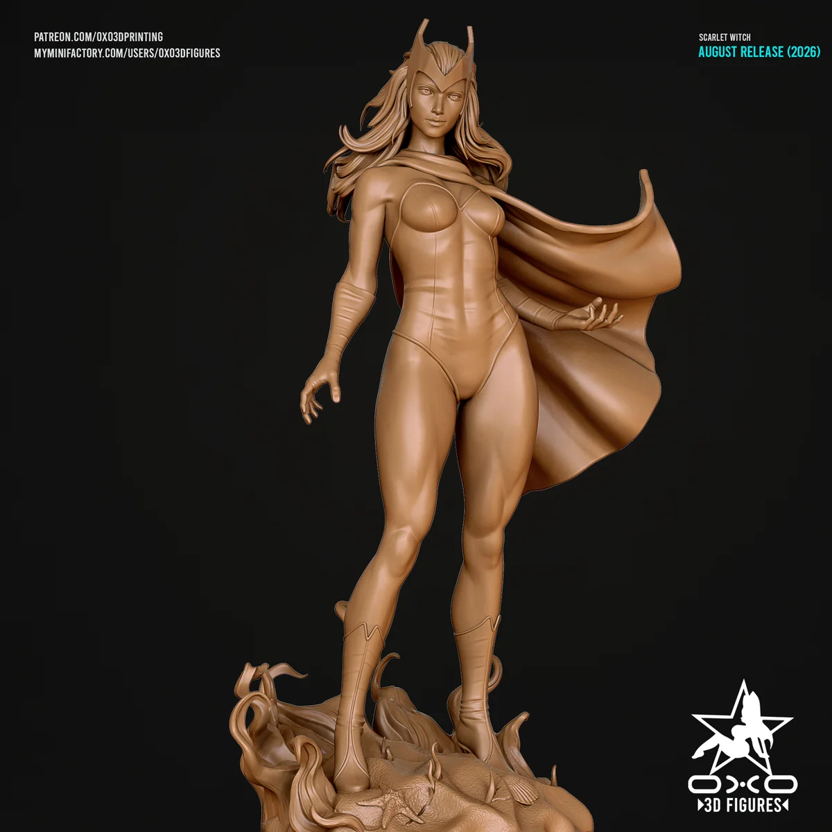 Scarlet Witch | Fan Art | 3D Printed Resin Model Garage Kit | *Un-Painted* | OXO3D 5