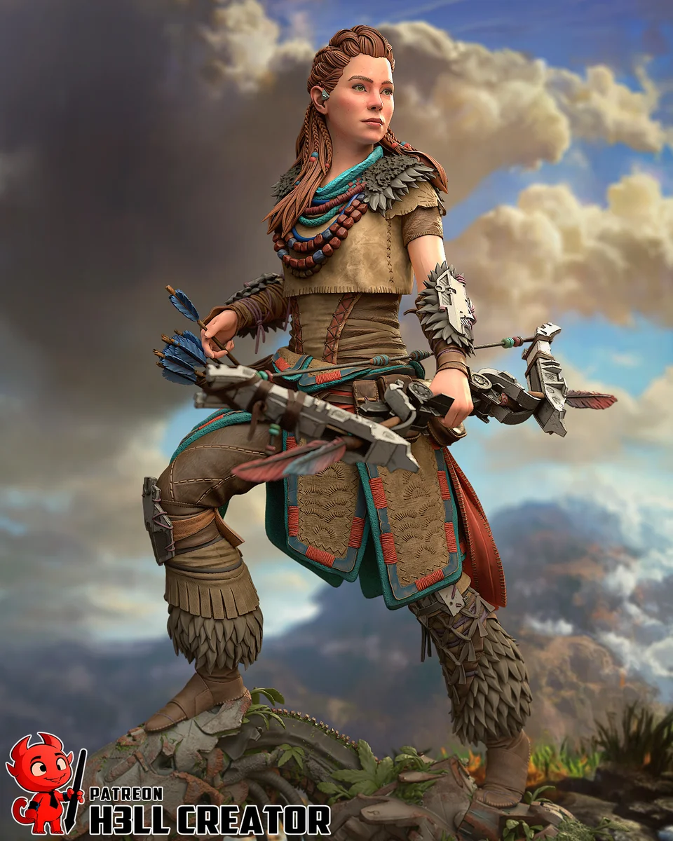 Aloy | Fan Art | 3D Printed Resin Model Garage Kit | *Un-Painted* | H3LL Creator