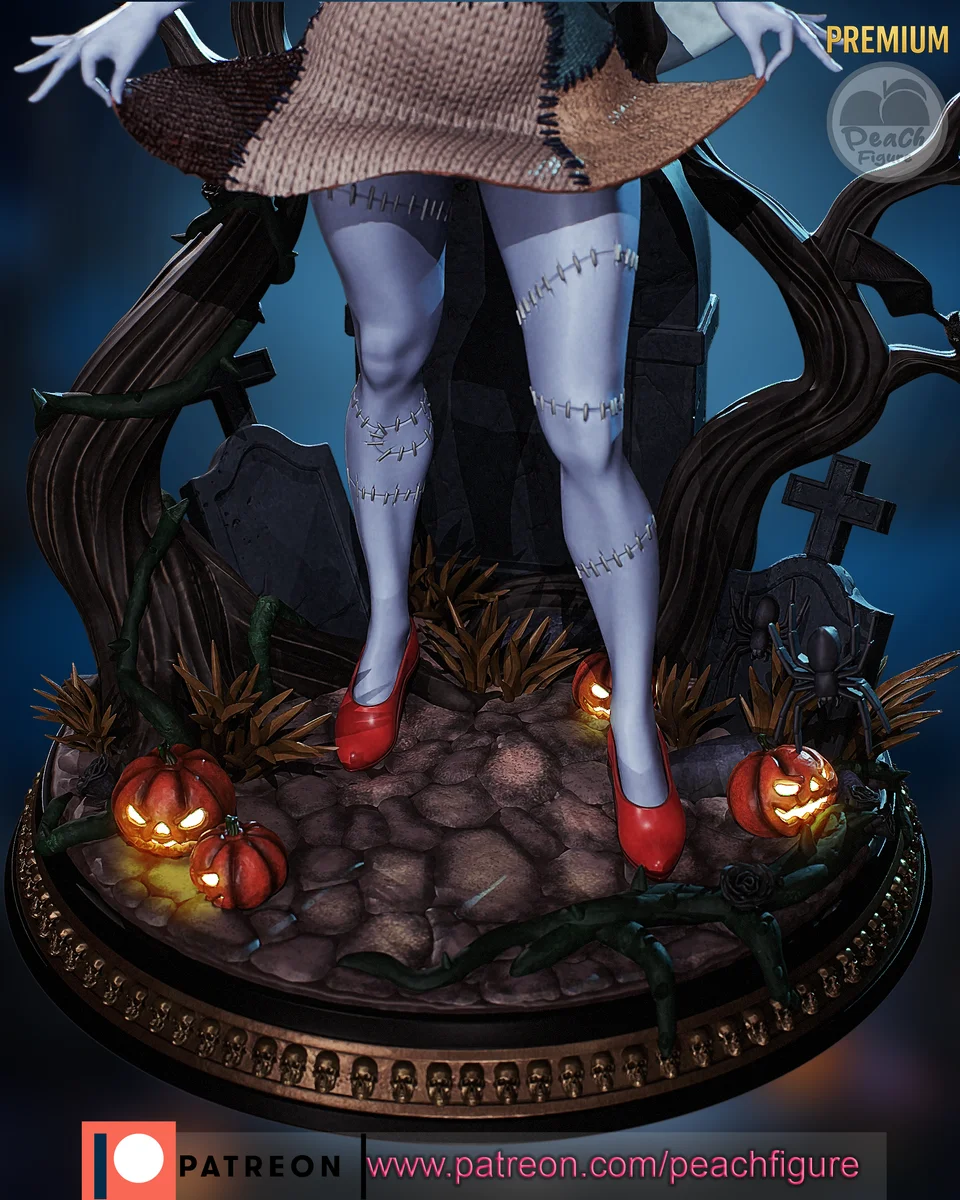 Sally | Fan Art | 3D Printed Resin Model Garage Kit | *Un-Painted* | Peach Figure 4