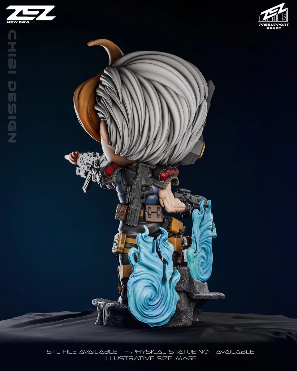 Chibi Cable | Fan Art | 3D Printed Resin Model Garage Kit | *Un-Painted* | ZEZ Studio 3