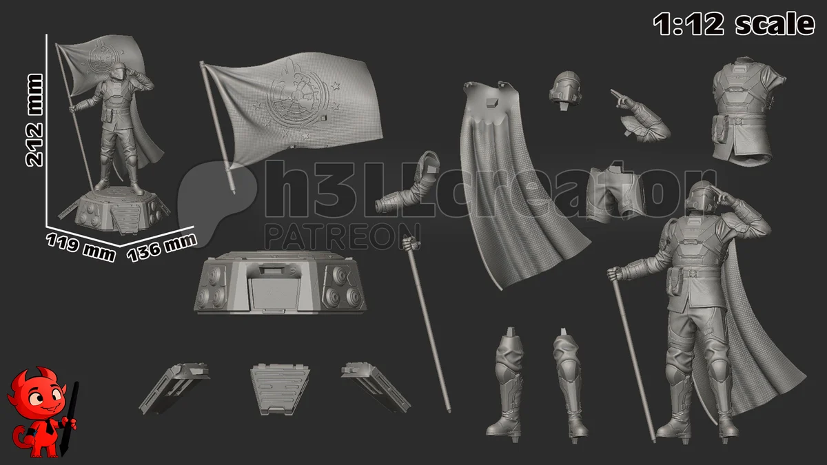 Helldiver | Fan Art | 3D Printed Resin Model Garage Kit | *Un-Painted* | H3LL Creator 9