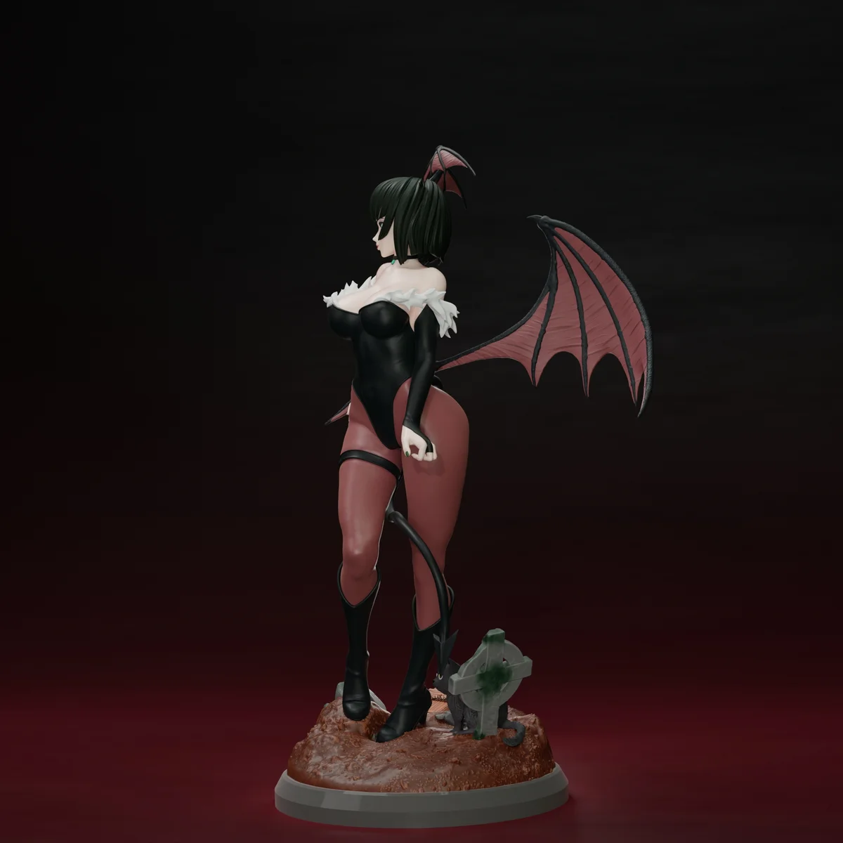 Fubuki Morrigan | Fan Art | 3D Printed Resin Model Garage Kit | *Un-Painted* | Peach Figure 3