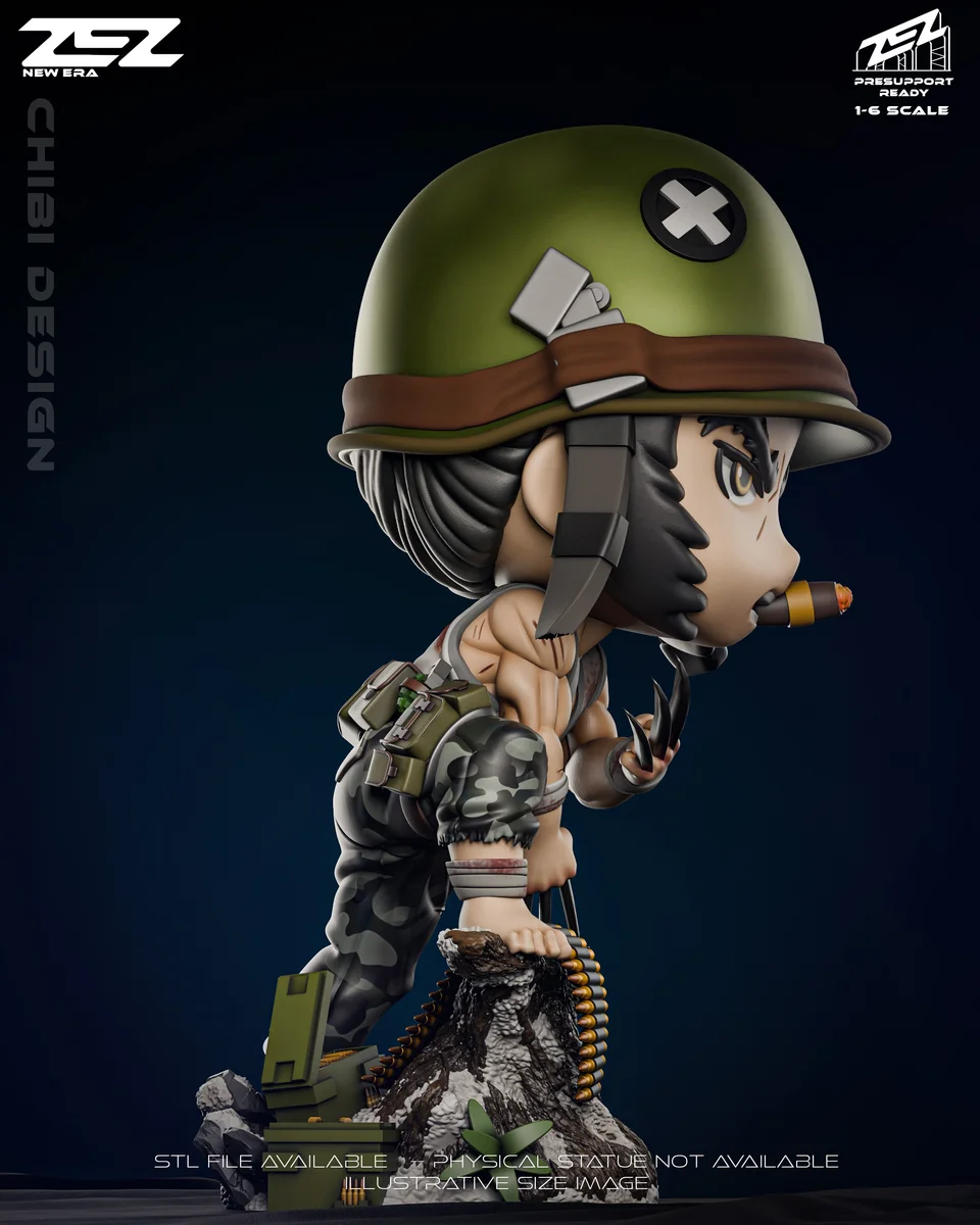 Chibi Wolverine | Fan Art | 3D Printed Resin Model Garage Kit | *Un-Painted* | ZEZ Studio 5