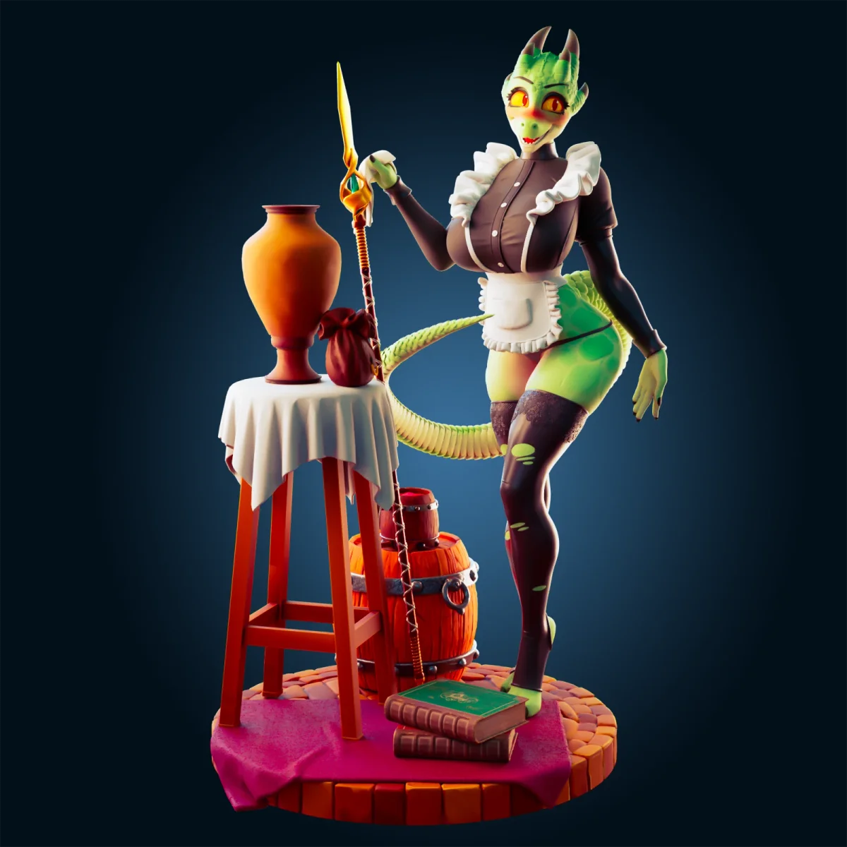 Dragon Maid | Fan Art | 3D Printed Resin Model Garage Kit | *Un-Painted* | Officer Rhu 2