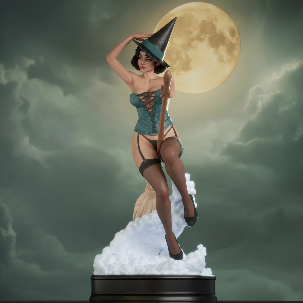 Witch Bombshell | Fan Art | 3D Printed Resin Model Garage Kit | *Un-Painted* | Abe3D 6