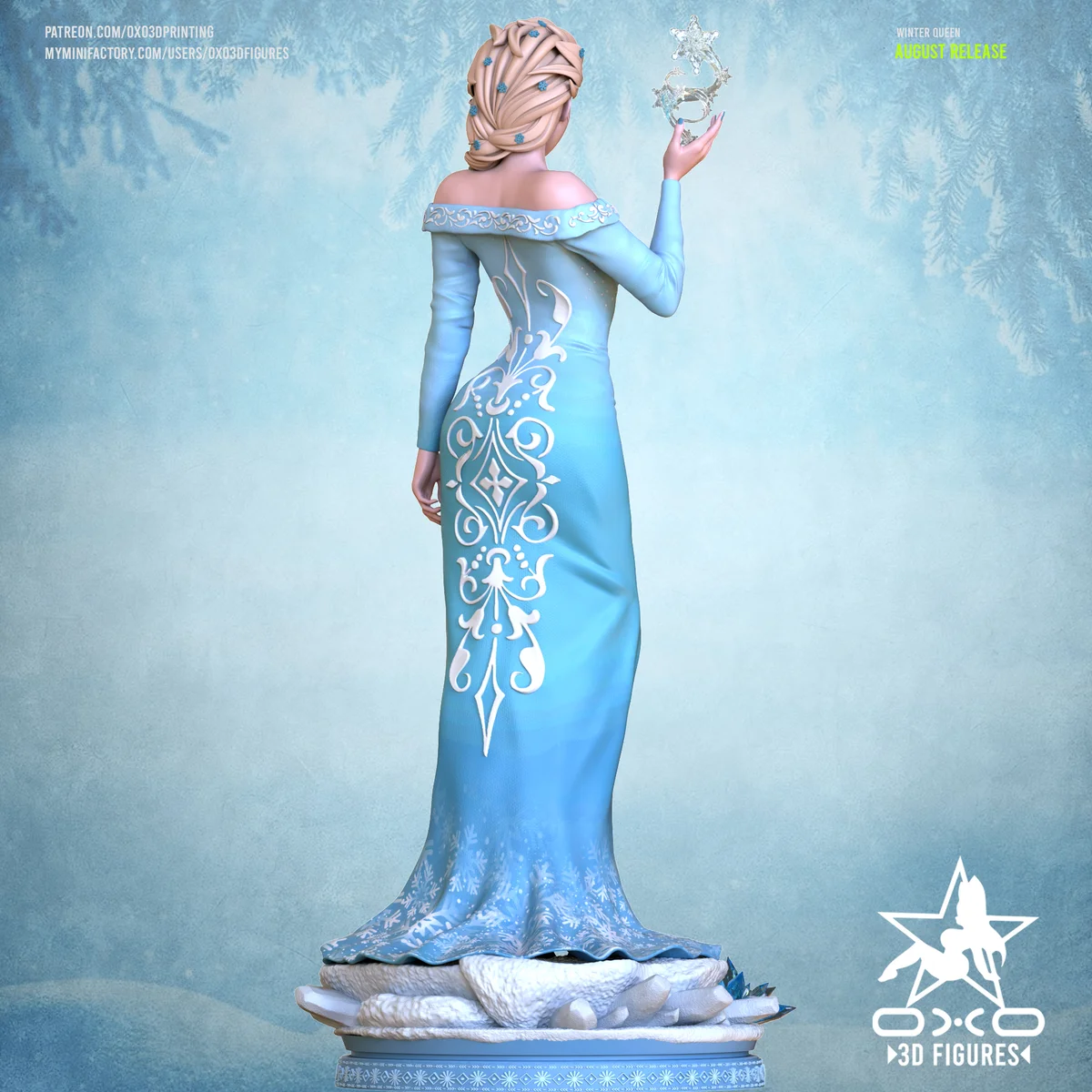 Winter Queen | Fan Art | 3D Printed Resin Model Garage Kit | *Un-Painted* | OXO3D 3