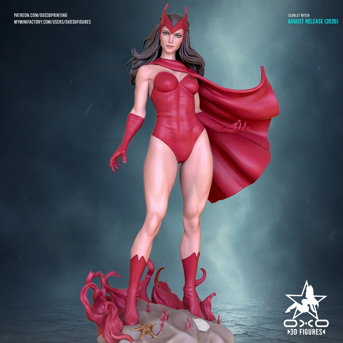 Scarlet Witch | Fan Art | 3D Printed Resin Model Garage Kit | *Un-Painted* | OXO3D 3