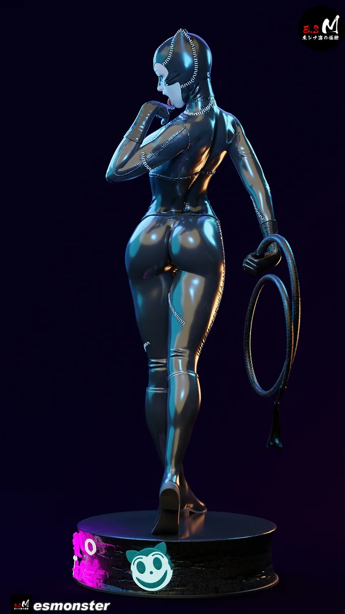 Catwoman v2 | Fan Art | 3D Printed Resin Model Garage Kit | *Un-Painted* | ES Monster 5
