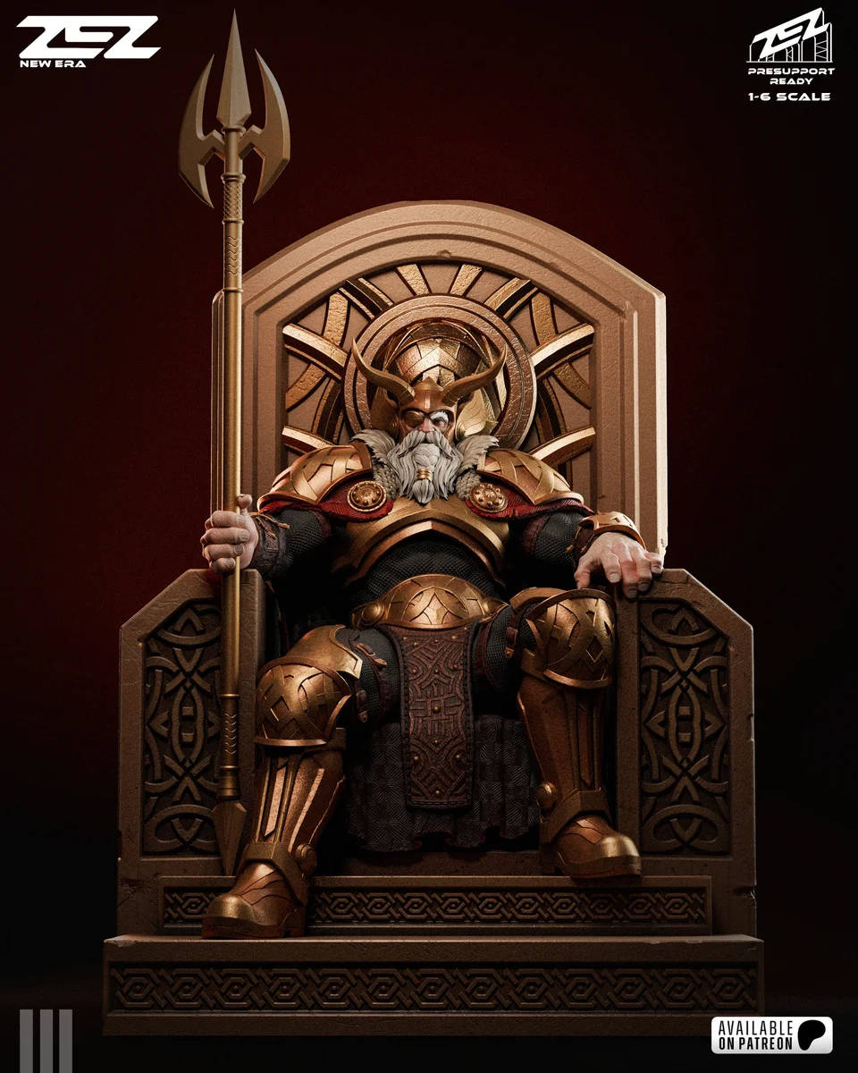 Odin Throne | Fan Art | 3D Printed Resin Model Garage Kit | *Un-Painted* | ZEZ Studio 6