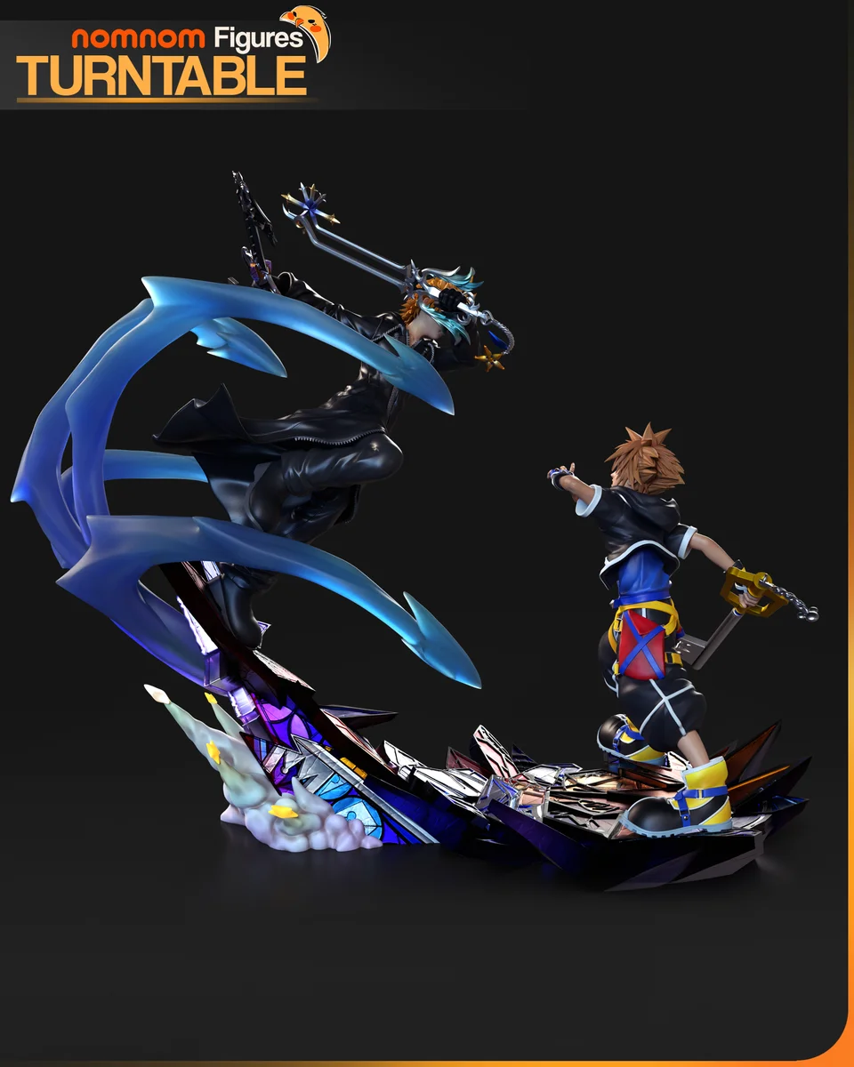 Roxas x Sora | Fan Art | 3D Printed Resin Model Garage Kit | *Un-Painted* | Nomnom 11
