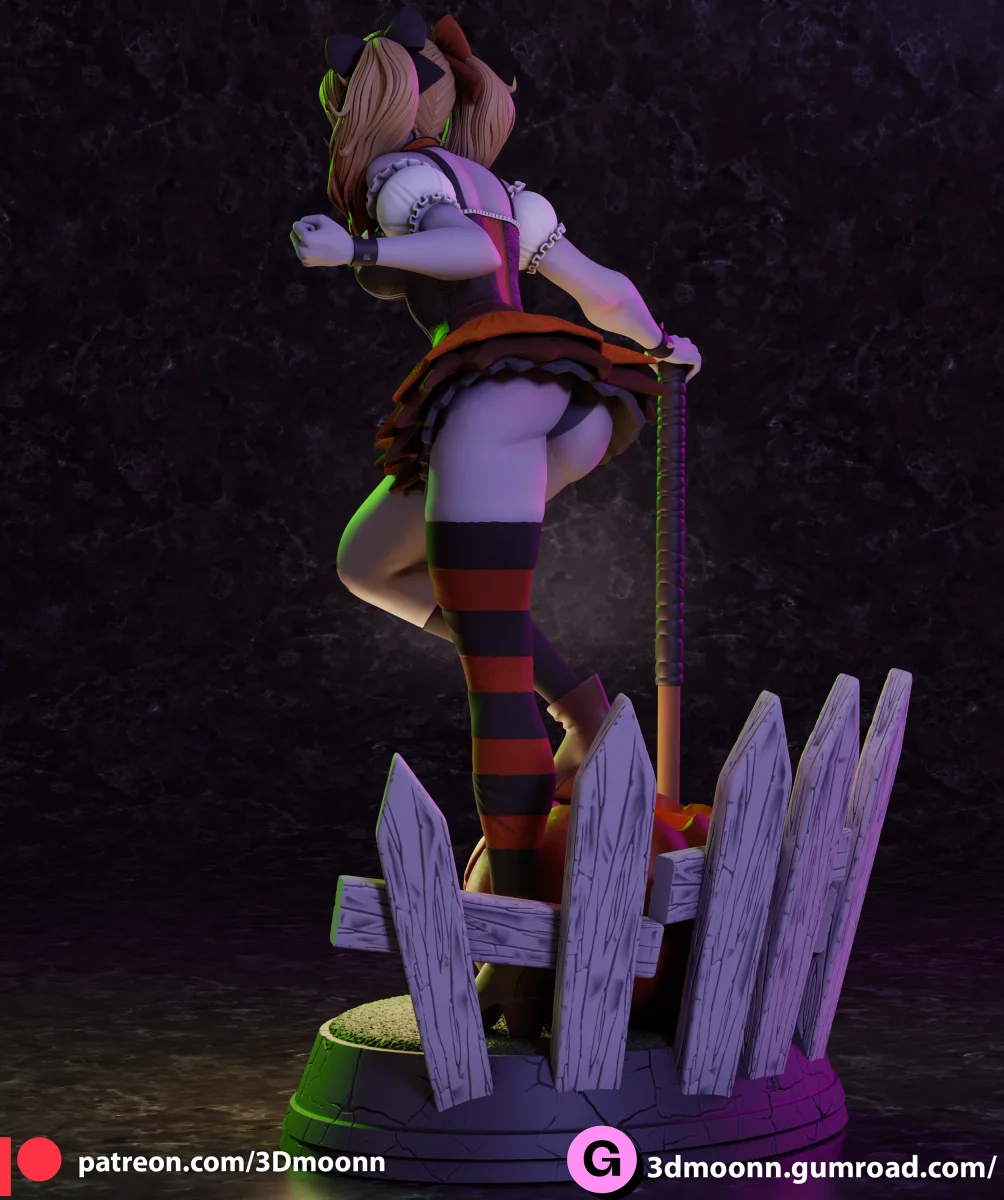 Harley Quinn Halloween | Fan Art | 3D Printed Resin Model Garage Kit | *Un-Painted* | 3DMoonn 5