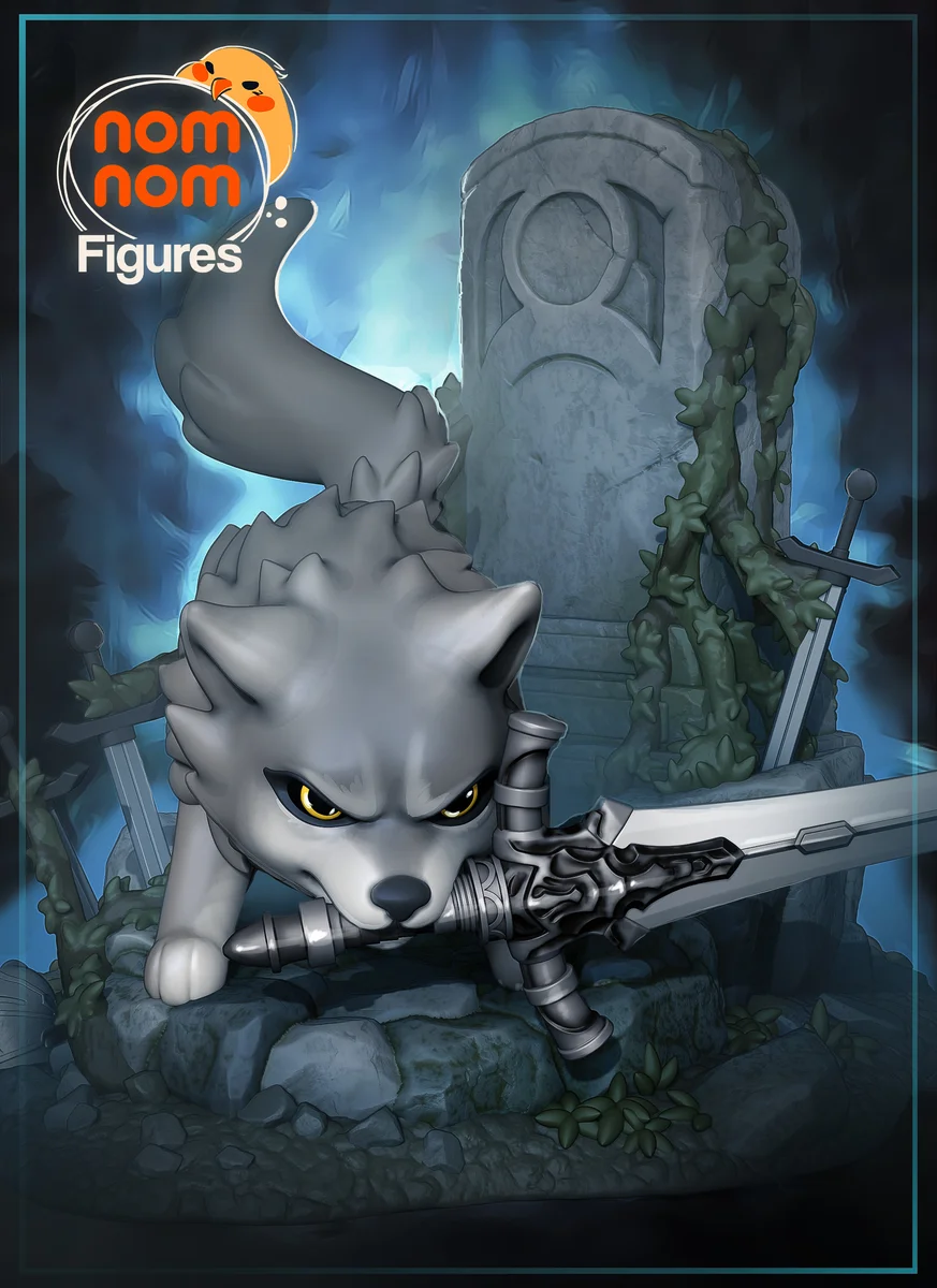 Chibi Great Grey Wolf Sif | Fan Art | 3D Printed Resin Model Garage Kit | *Un-Painted* | Nomnom