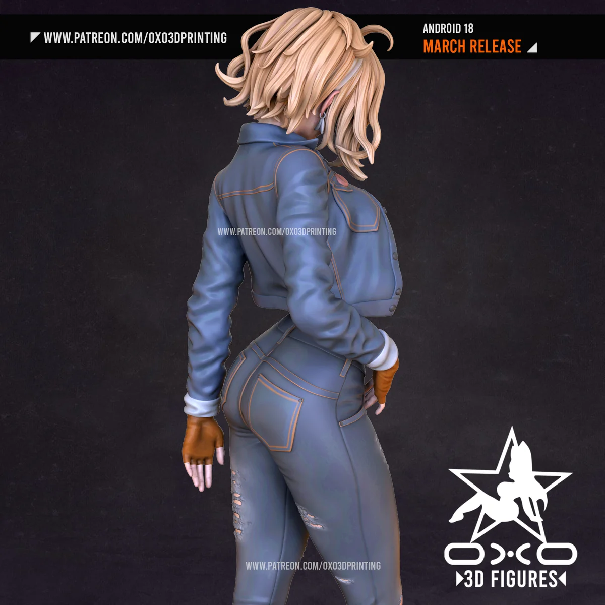 Android 18 | Fan Art | 3D Printed Resin Model Garage Kit | *Un-Painted* | OXO3D 3