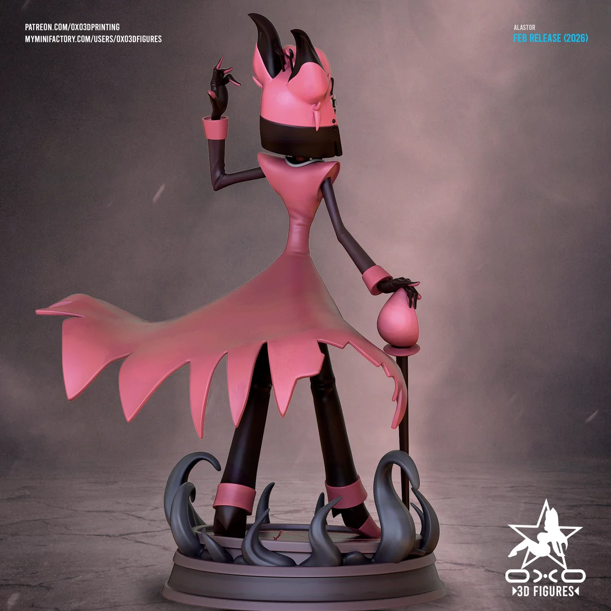 Alastor | Fan Art | 3D Printed Resin Model Garage Kit | *Un-Painted* | OXO3D 4