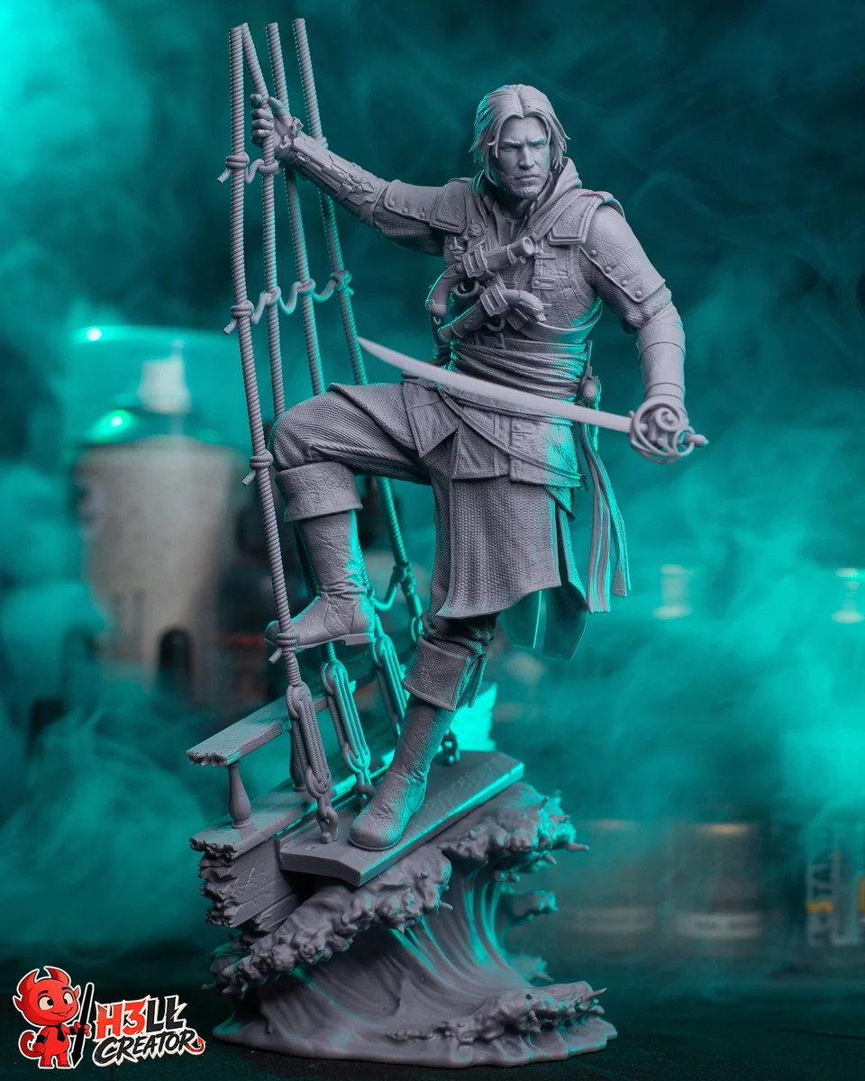 Edward Kenway | Fan Art | 3D Printed Resin Model Garage Kit | *Un-Painted* | H3LL Creator 10