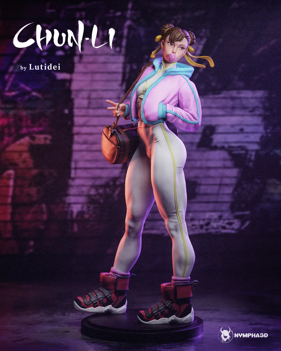 Chun Li (Gym) | Fan Art | 3D Printed Resin Model Garage Kit | *Un-Painted* | Nympha3D 14