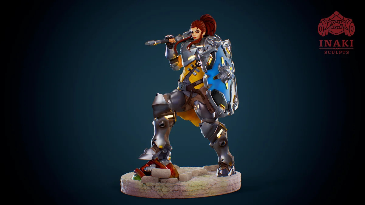 Brigitte | Fan Art | 3D Printed Resin Model Garage Kit | *Un-Painted* | Inaki Sculpts 3