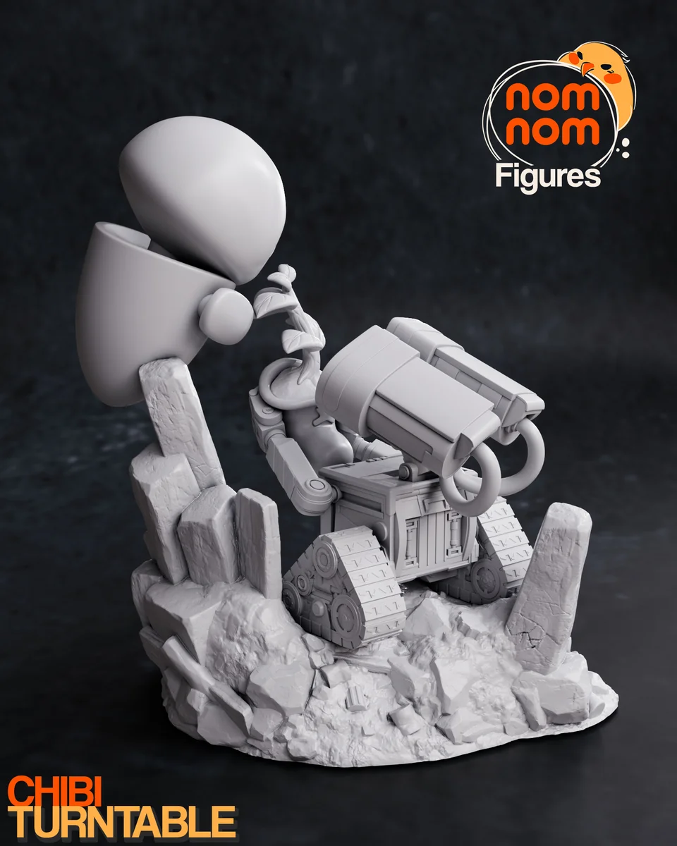 Chibi Wall-e and Eve | Fan Art | 3D Printed Resin Model Garage Kit | *Un-Painted* | Nomnom 5