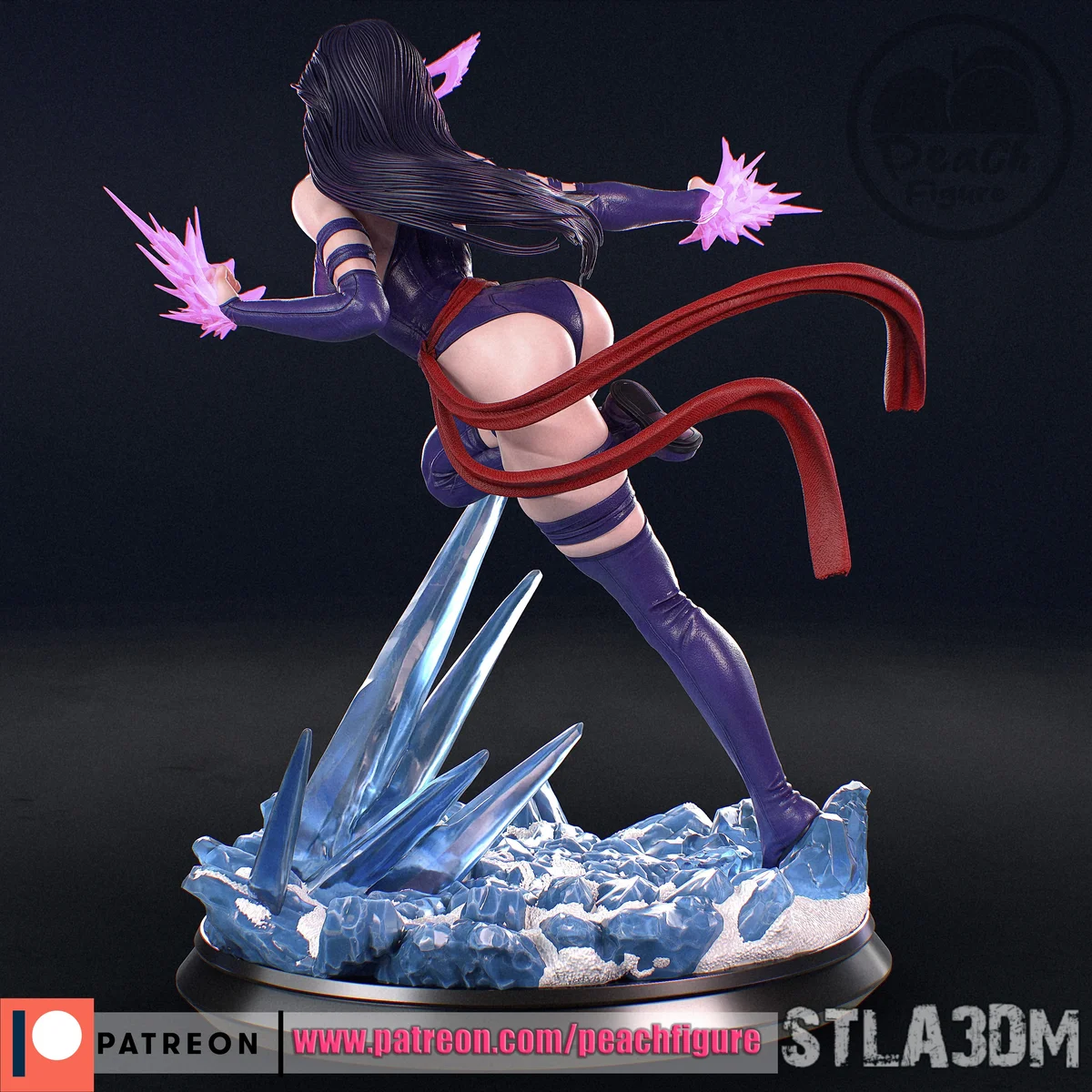 Psylocke | Fan Art | 3D Printed Resin Model Garage Kit | *Un-Painted* | Peach Figure 4