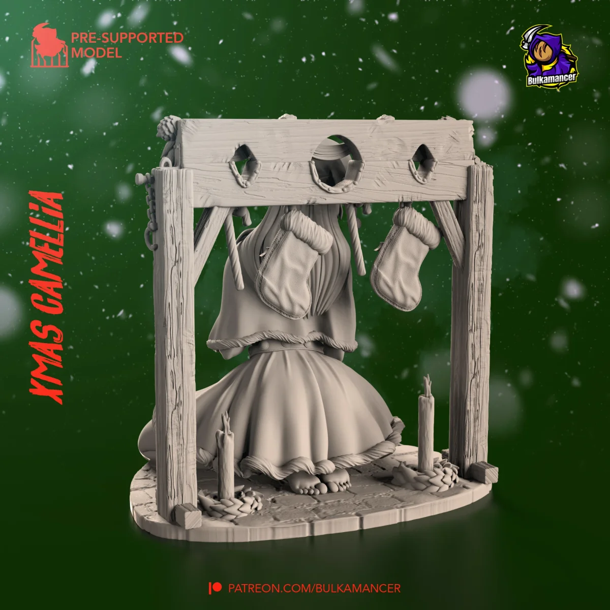 Camellia (XMAS) | Fan Art | 3D Printed Resin Model Garage Kit | *Un-Painted* | Bulkamancer 5
