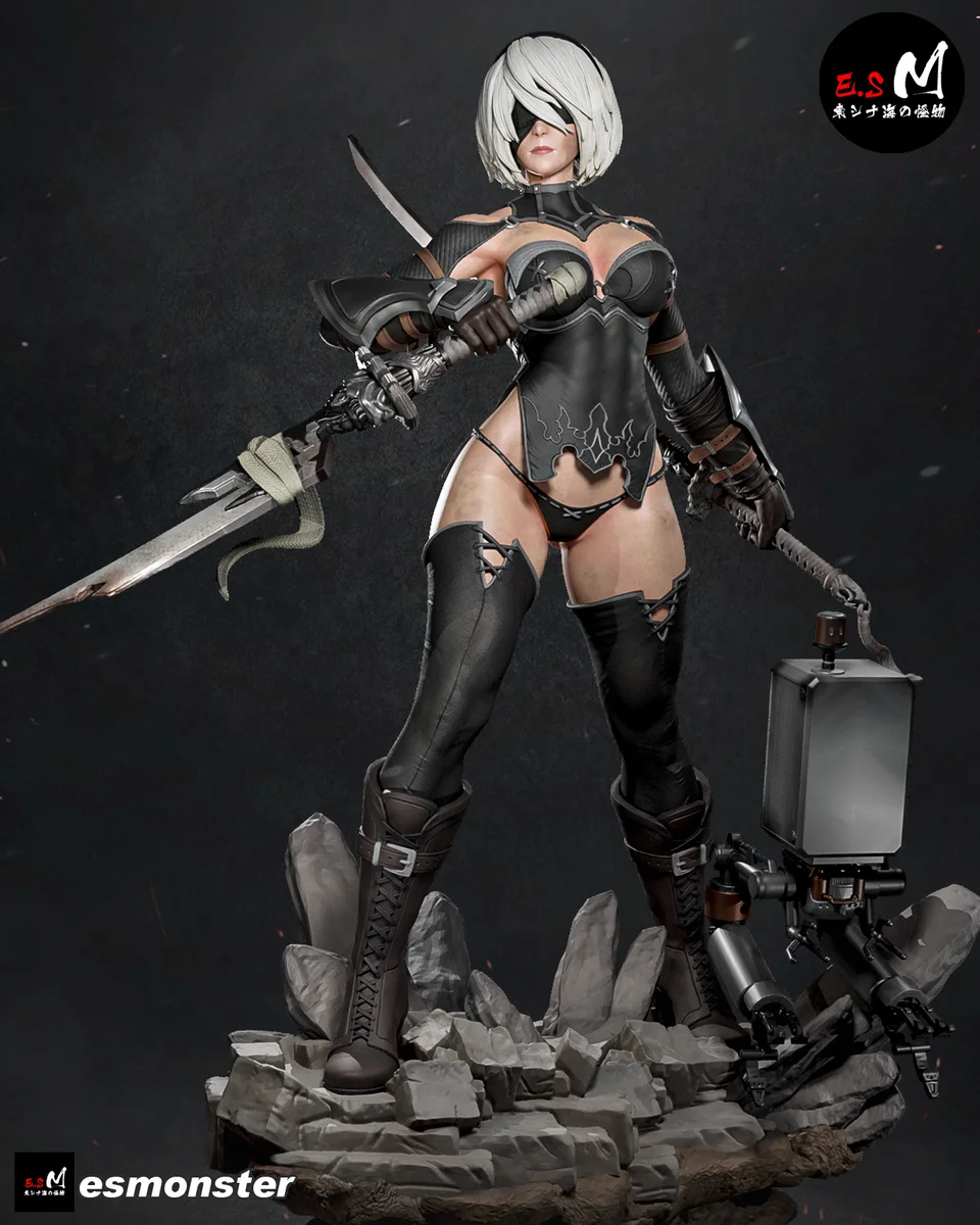 2B & A2 | Fan Art | 3D Printed Resin Model Garage Kit | *Un-Painted* | ES Monster