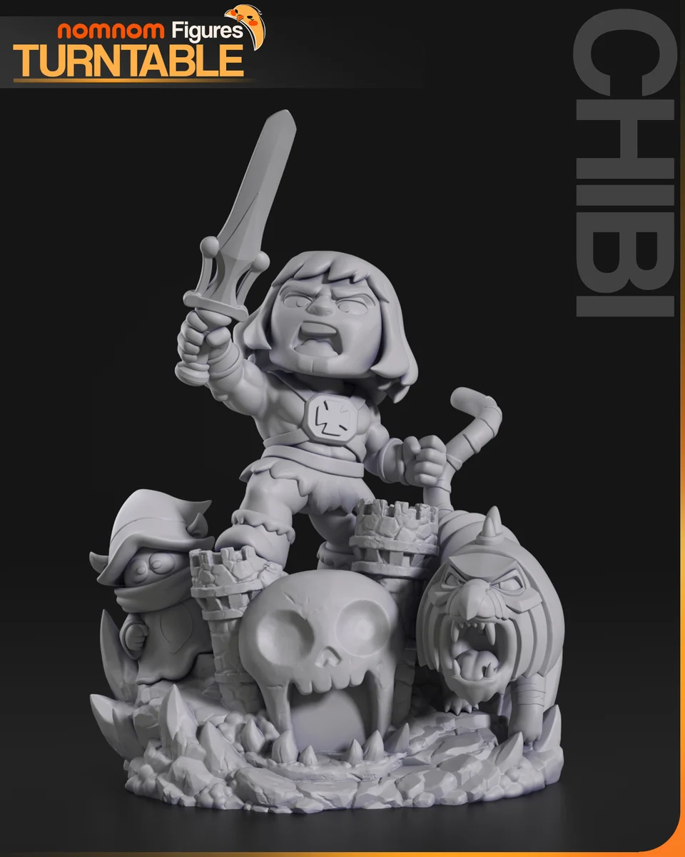 Chibi He-Man | Fan Art | 3D Printed Resin Model Garage Kit | *Un-Painted* | Nomnom 3