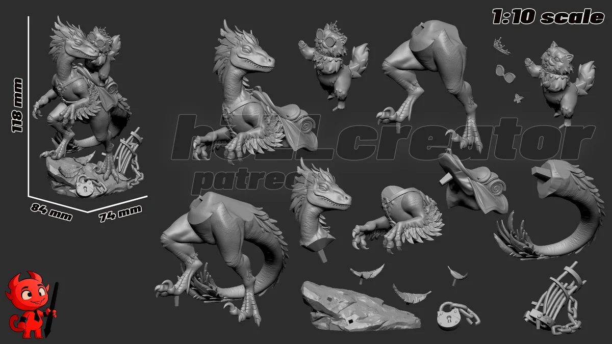 Mongo and Princess Donut | Fan Art | 3D Printed Resin Model Garage Kit | *Un-Painted* | H3LL Creator 13