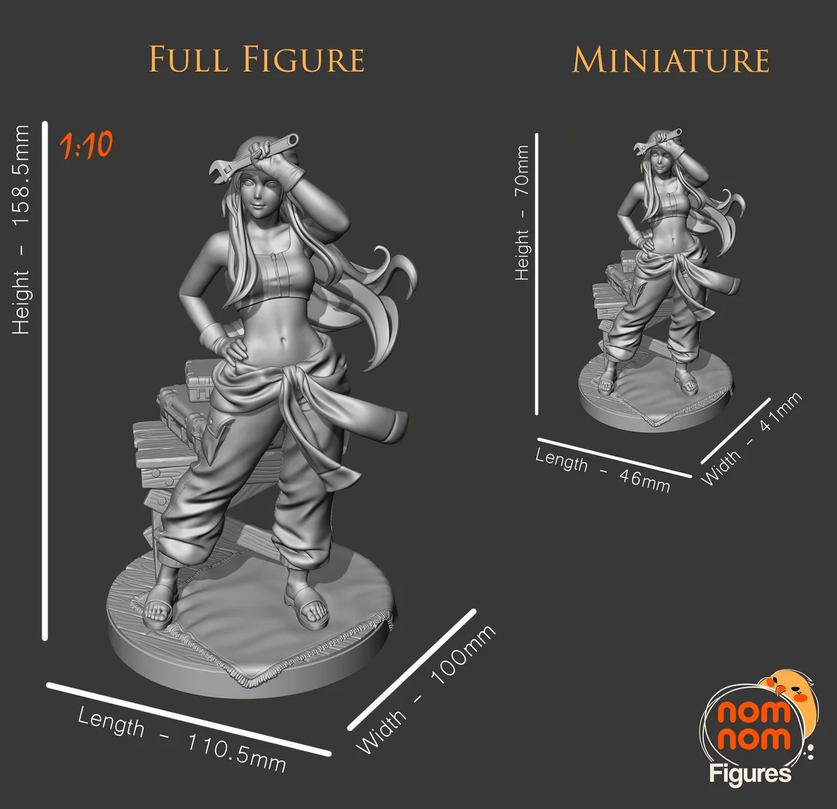 Winry Rockbell | Fan Art | 3D Printed Resin Model Garage Kit | *Un-Painted* | Nomnom 4