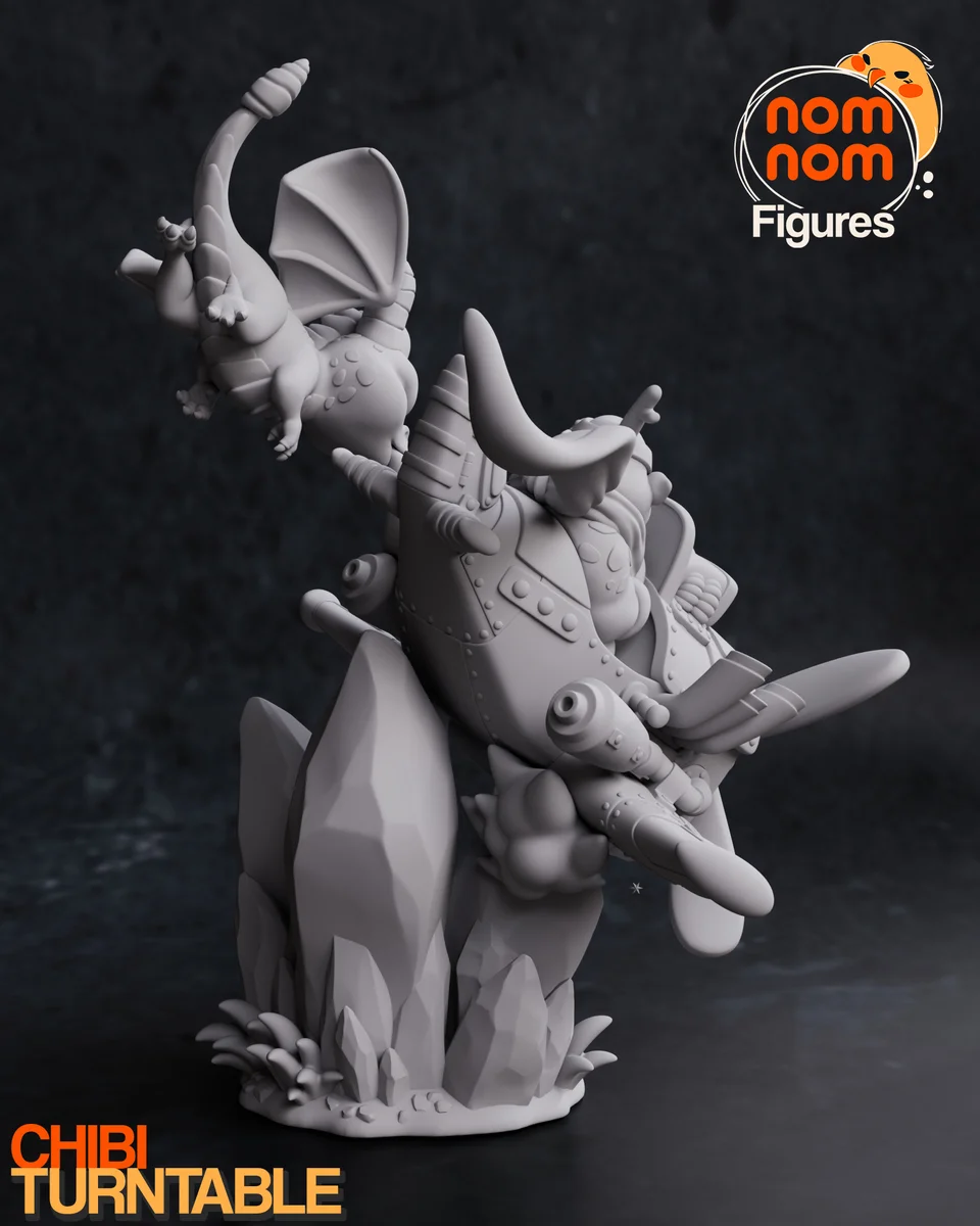 Chibi Spyro | Fan Art | 3D Printed Resin Model Garage Kit | *Un-Painted* | Nomnom 5