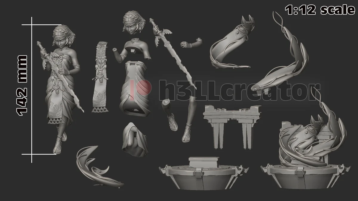 Zelda | Fan Art | 3D Printed Resin Model Garage Kit | *Un-Painted* | H3LL Creator 11