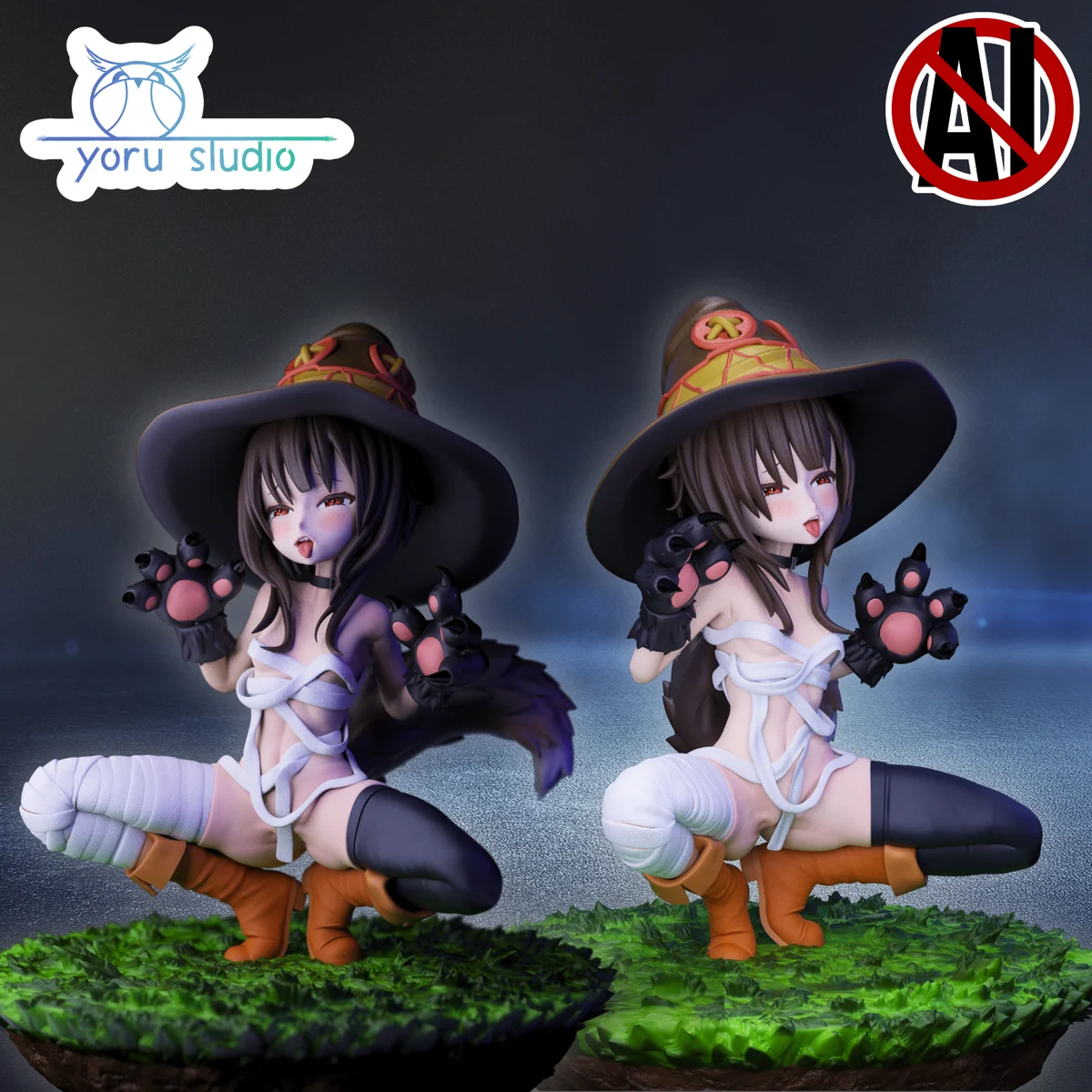 Megumin cat Girl | Fan Art | 3D Printed Resin Model Garage Kit | *Un-Painted* | Yoru Studio 3