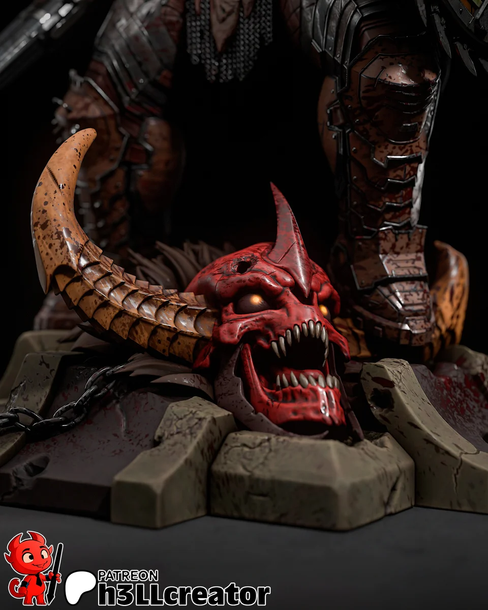 Doomguy | Fan Art | 3D Printed Resin Model Garage Kit | *Un-Painted* | H3LL Creator 13