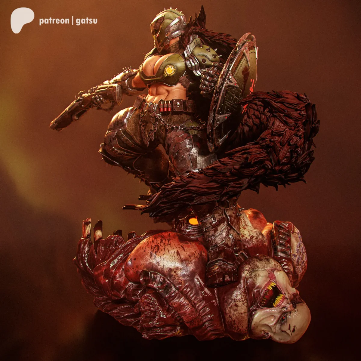 Doom Girl | Fan Art | 3D Printed Resin Model Garage Kit | *Un-Painted* | Gatsu Studios 3