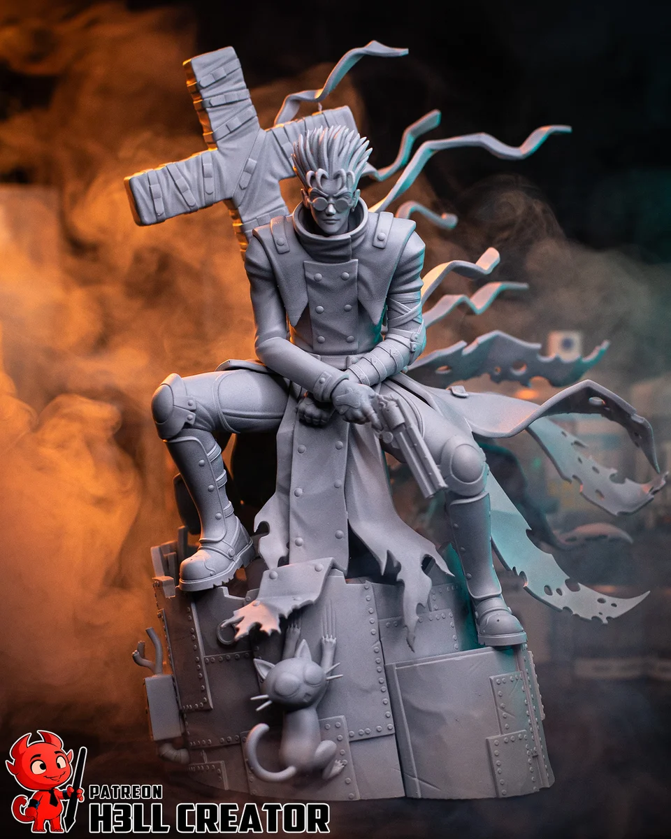Vash the Stampede | Fan Art | 3D Printed Resin Model Garage Kit | *Un-Painted* | H3LL Creator 10