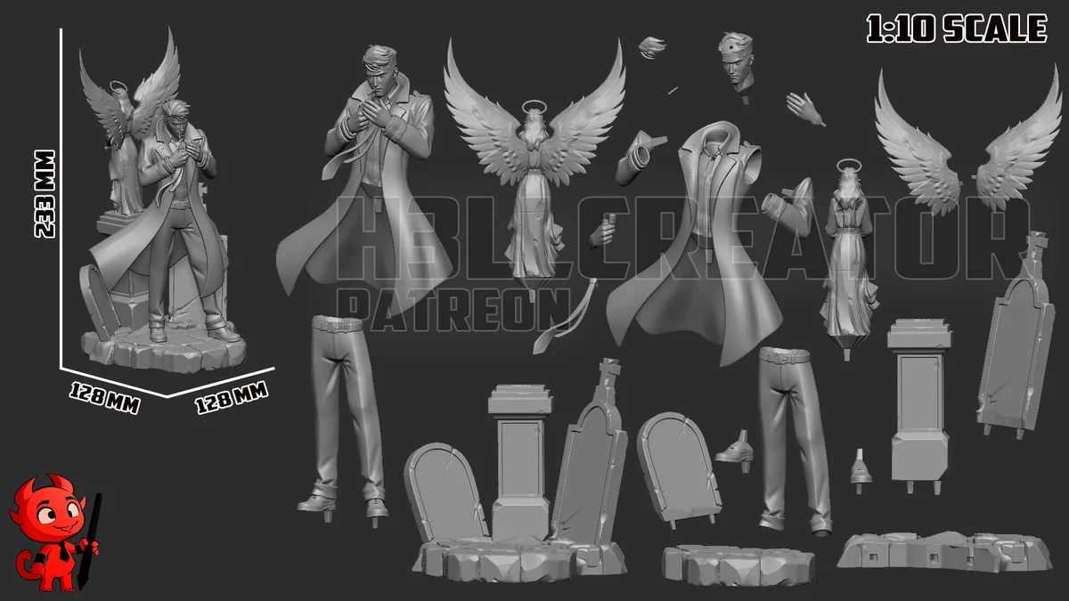 John Constantine | Fan Art | 3D Printed Resin Model Garage Kit | *Un-Painted* | H3LL Creator 13