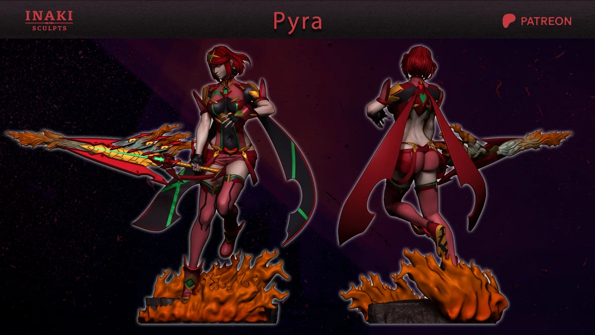 Pyra | Fan Art | 3D Printed Resin Model Garage Kit | *Un-Painted* | Inaki Sculpts 5