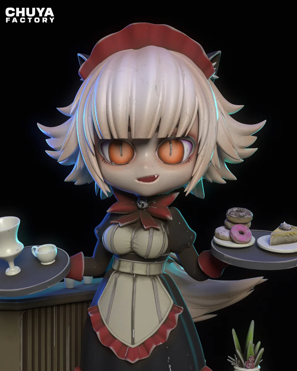Chibi Cat Maid | Fan Art | 3D Printed Resin Model Garage Kit | *Un-Painted* | Chuya Factory 7